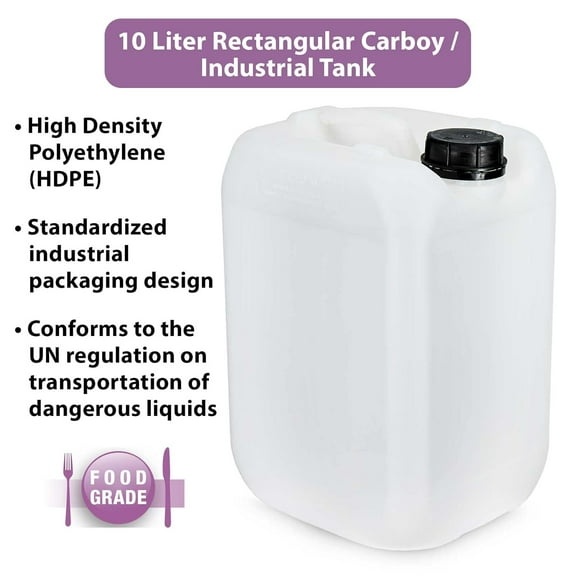 HDPE Industrial , 10L Volume, Lab Supply, United States Made