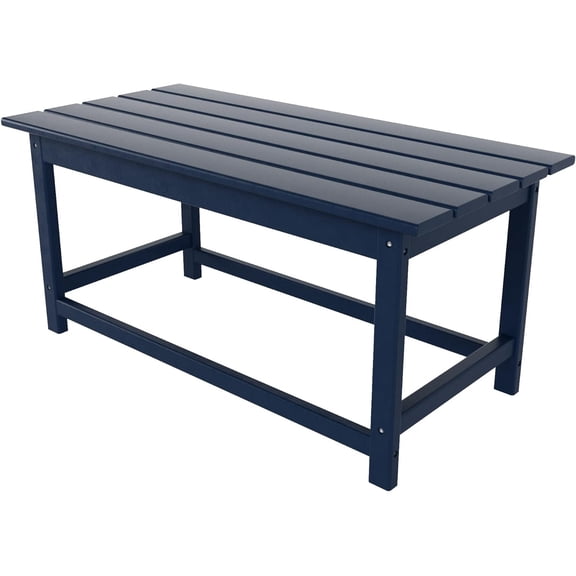 HDPE Laguna Outdoor Poly Adirondack Coffee Table, Navy Blue