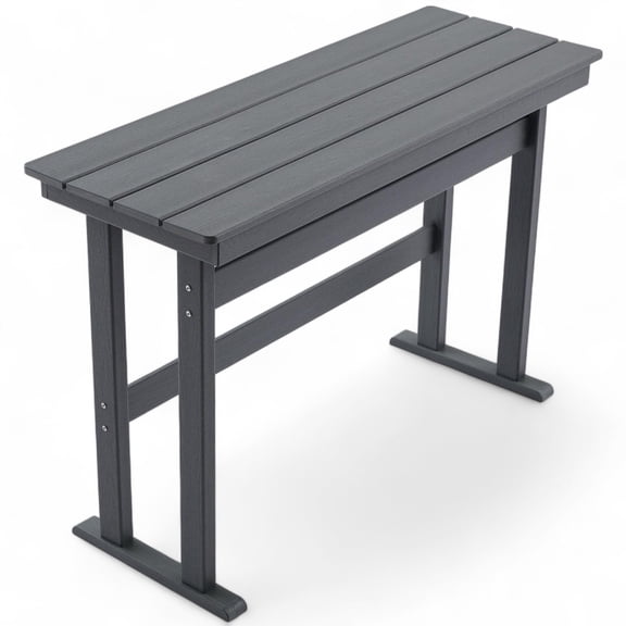 HDPE Outdoor Bar Height Table,54" Rectangular Patio Table, All-Weather Design for Bistro/Garden/Poolside (Gray)