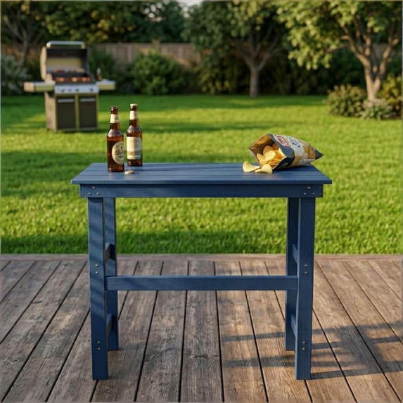 Innovaze HDPE Outdoor Bar height Table, Weather Resistant, for Patio, Poolside, Garden, Yard, Balcony (Navy Blue)