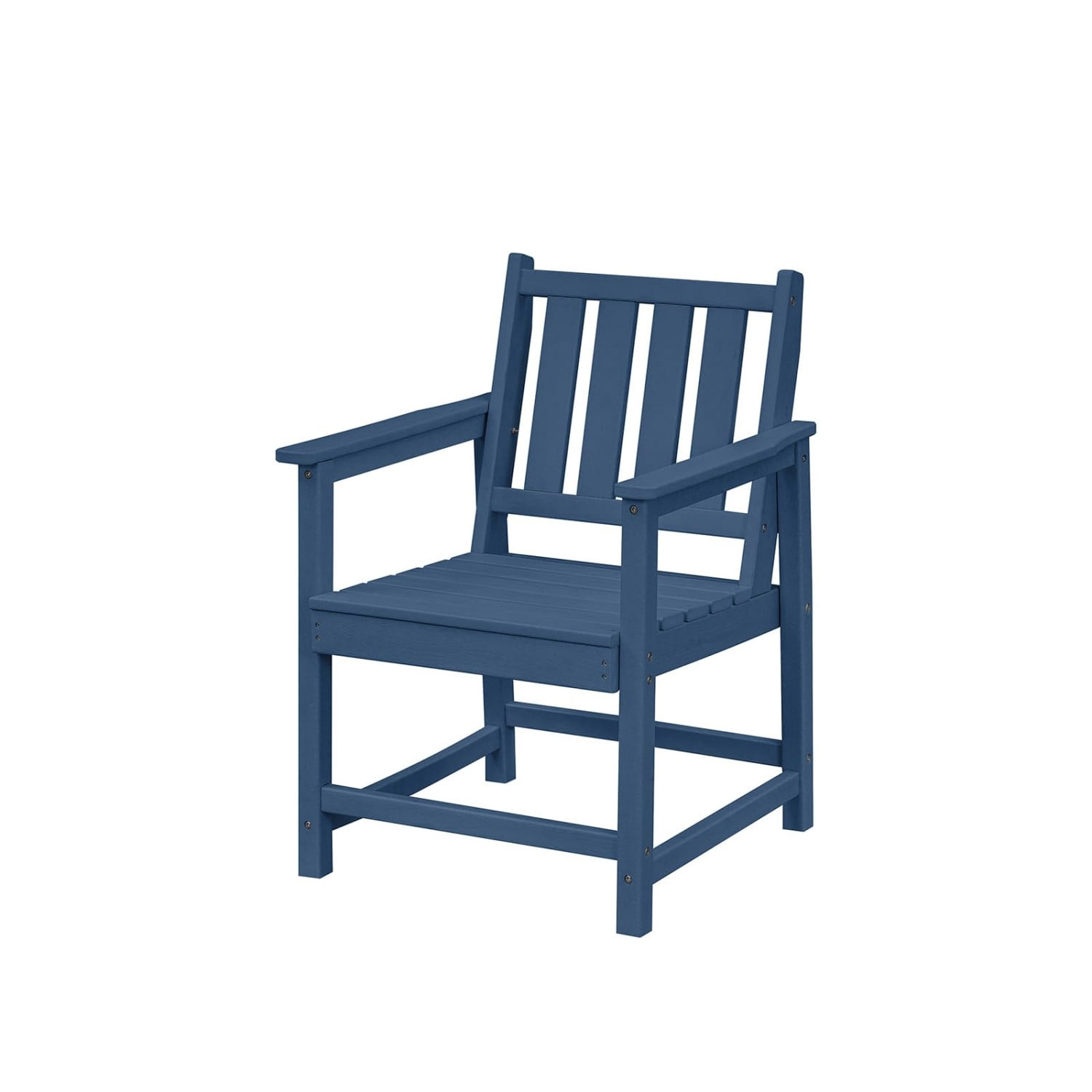HDPE Outdoor Dining Chair with Armrests, All-Weather Patio Dining Chair, Heavy Duty HDPE Outdoor Armchair for Deck, Porch, Garden, Poolside, Backyard, Navy