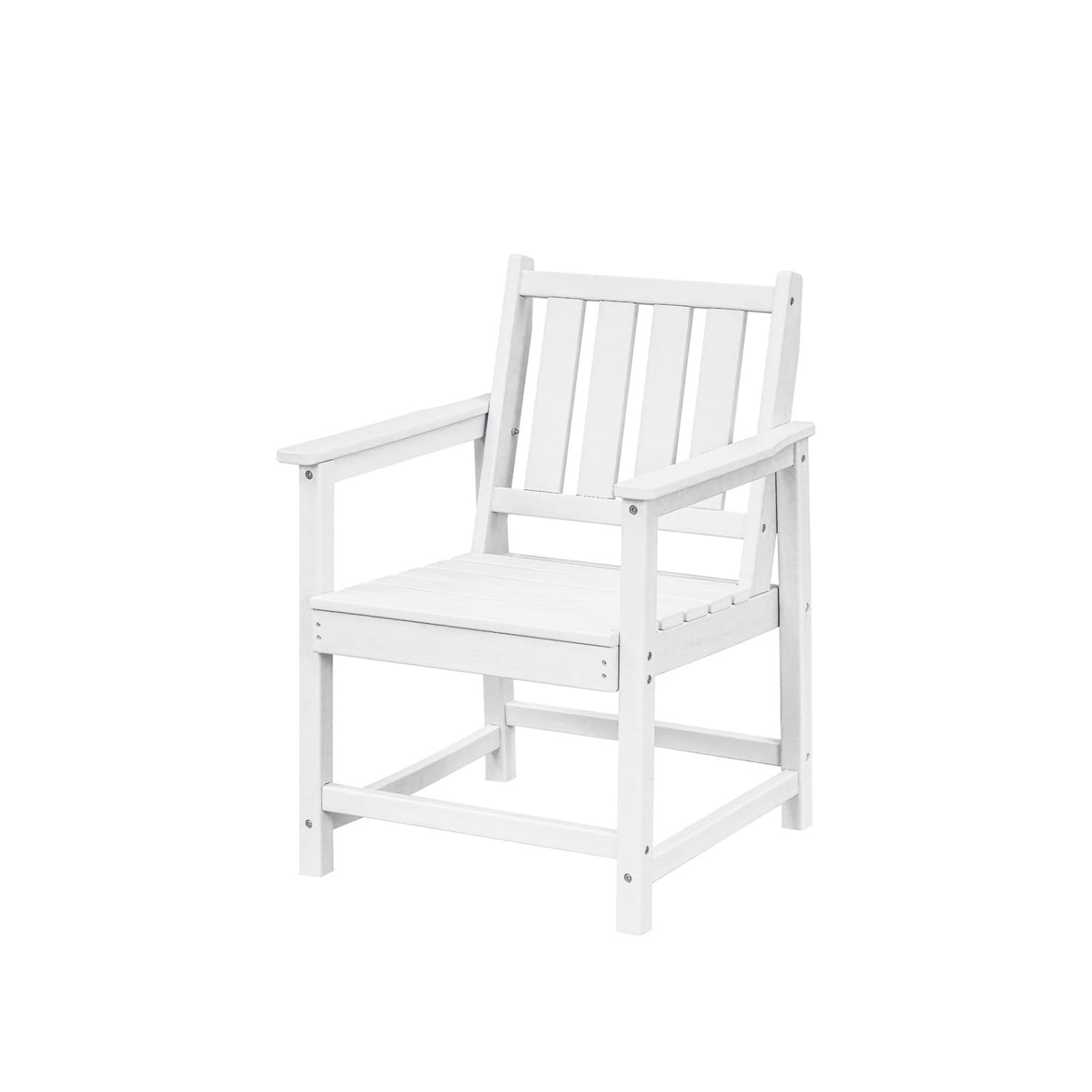 HDPE Outdoor Dining Chair with Armrests, All-Weather Patio Dining Chair, Heavy Duty HDPE Outdoor Armchair for Deck, Porch, Garden, Poolside, Backyard, Pearl