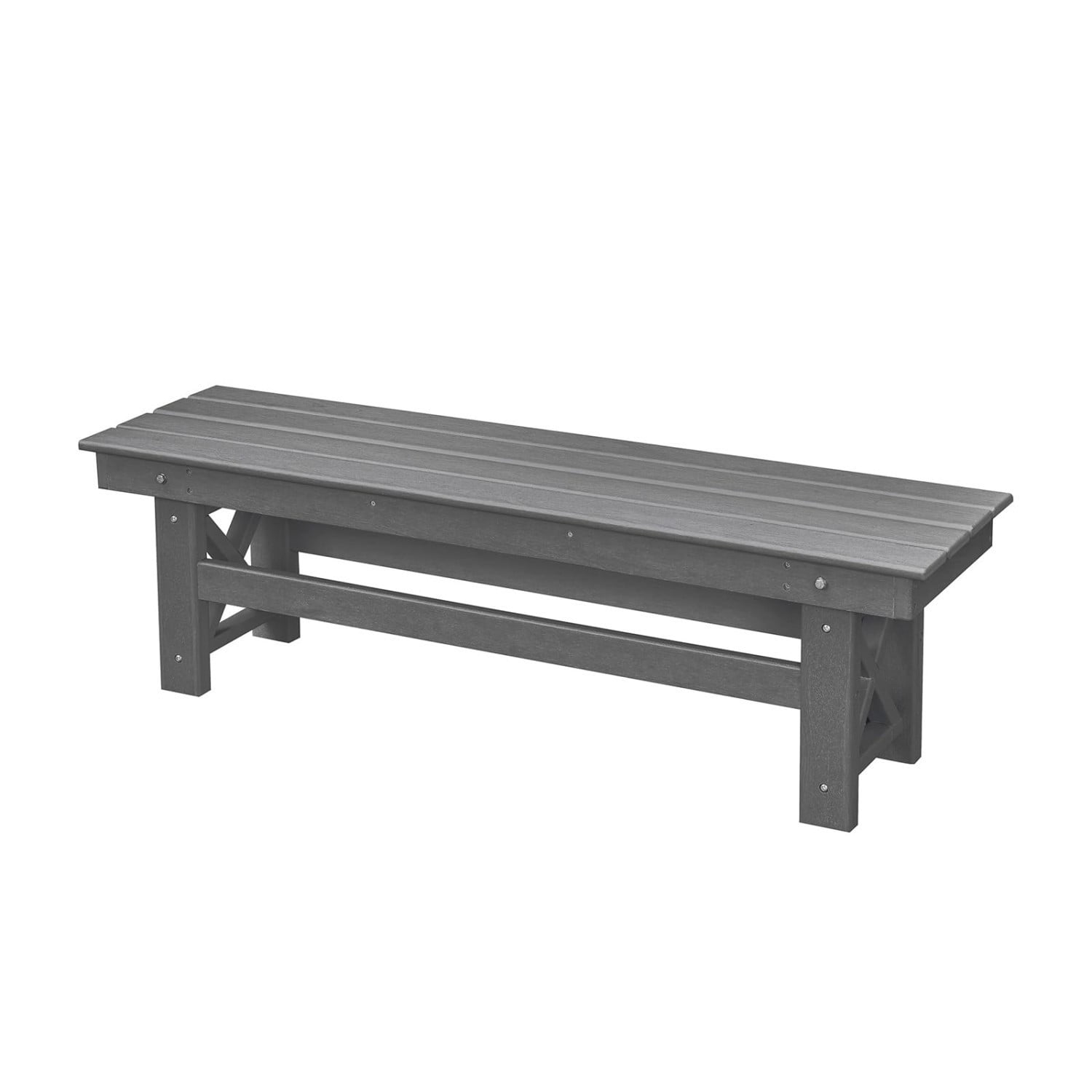 HDPE Outdoor Dining Table for 6, 66.9" Rectangle Patio Dining Table with 2.2" Umbrella Hole, All Weather HDPE Outdoor Table for Backyard, Deck, Garden, Poolside, Smoke Gray