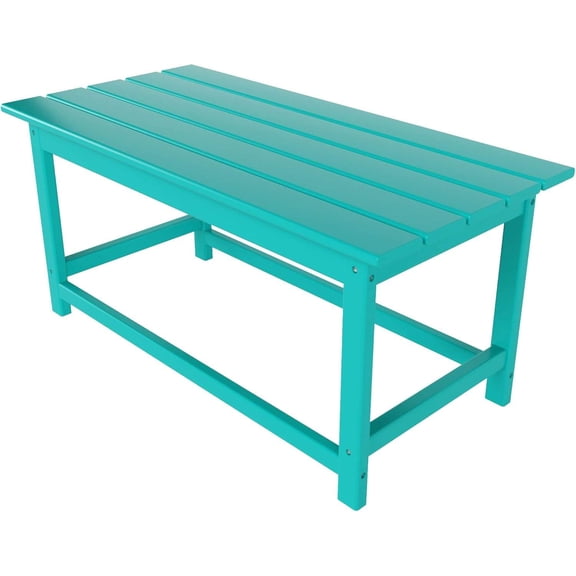 HDPE Outdoor Poly Adirondack Coffee Table, Turquoise