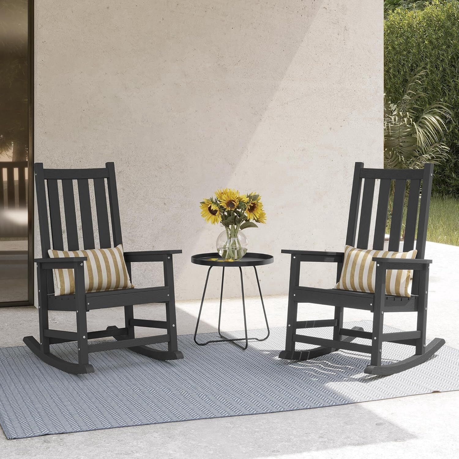 Porch Rocker Can GONICHA HDPE Outdoor Rocking Chair Set of 2, Weather & Fade Resistant ...