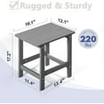thumbnail image 1 of HDPE Outdoor Side Table, Weather Resistant  End Table for Backyard, Pool, Indoor Use, Easy Maintenance (Grey), 1 of 6