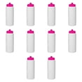 thumbnail image 1 of HDPE Plastic Leak-Free Bottles 32 oz. Set of 10, Bulk Pack - BPA Free, Great for Gym, Camping, Backpacking, School - Neon Pink, 1 of 5