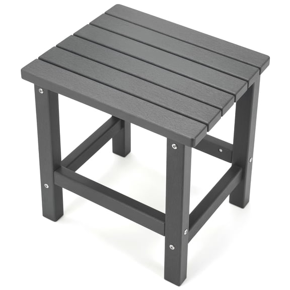 HDPE Poly Lumber Adirondack Side Table, Weatherproof UV Fade Rust Resistant Heavy Duty Outdoor End Table, Low Maintenance Compact Accent Table for Patio, Pool, Garden, Porch & Deck