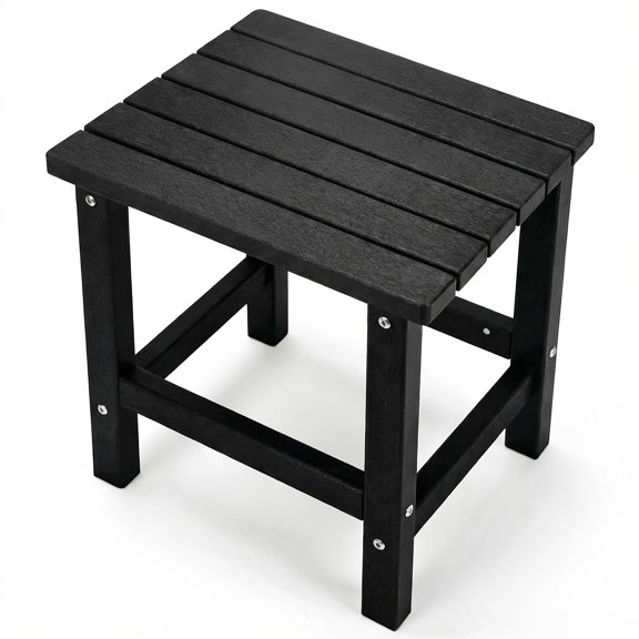 HDPE Poly Lumber Adirondack Side Table, Weatherproof UV Fade Rust Resistant Heavy Duty Outdoor End Table, Low Maintenance Compact Accent Table for Patio, Pool, Garden, Porch & Deck