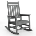 thumbnail image 1 of HDPE Rocking Chair Outdoor- Poly High Back Porch Rocker Chairs for Adults - All Weather Resistant Furniture for Patio Front Porch - Gray, 1 of 8