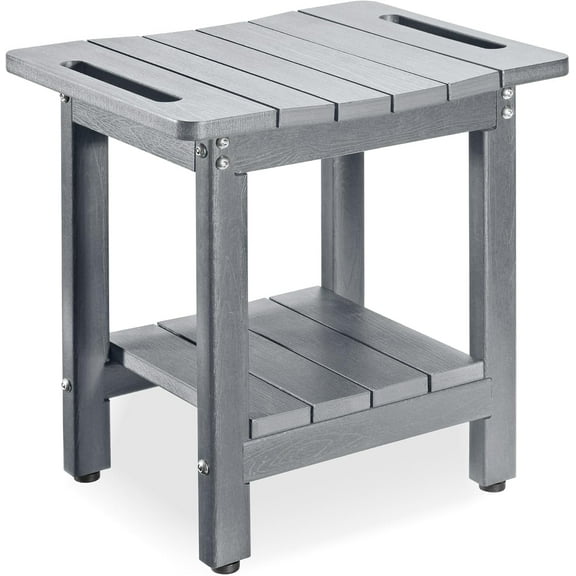 DOREROOM Prestige Waterproof Shower Bench with Adjustable Feet, Gray, 300 lbs Limit