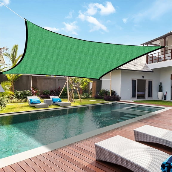 HDPE Sun Shade UV Block Patio Shade Sail 10x10ft Waterproof Pool Sunscreen Awning for Garden Backyard