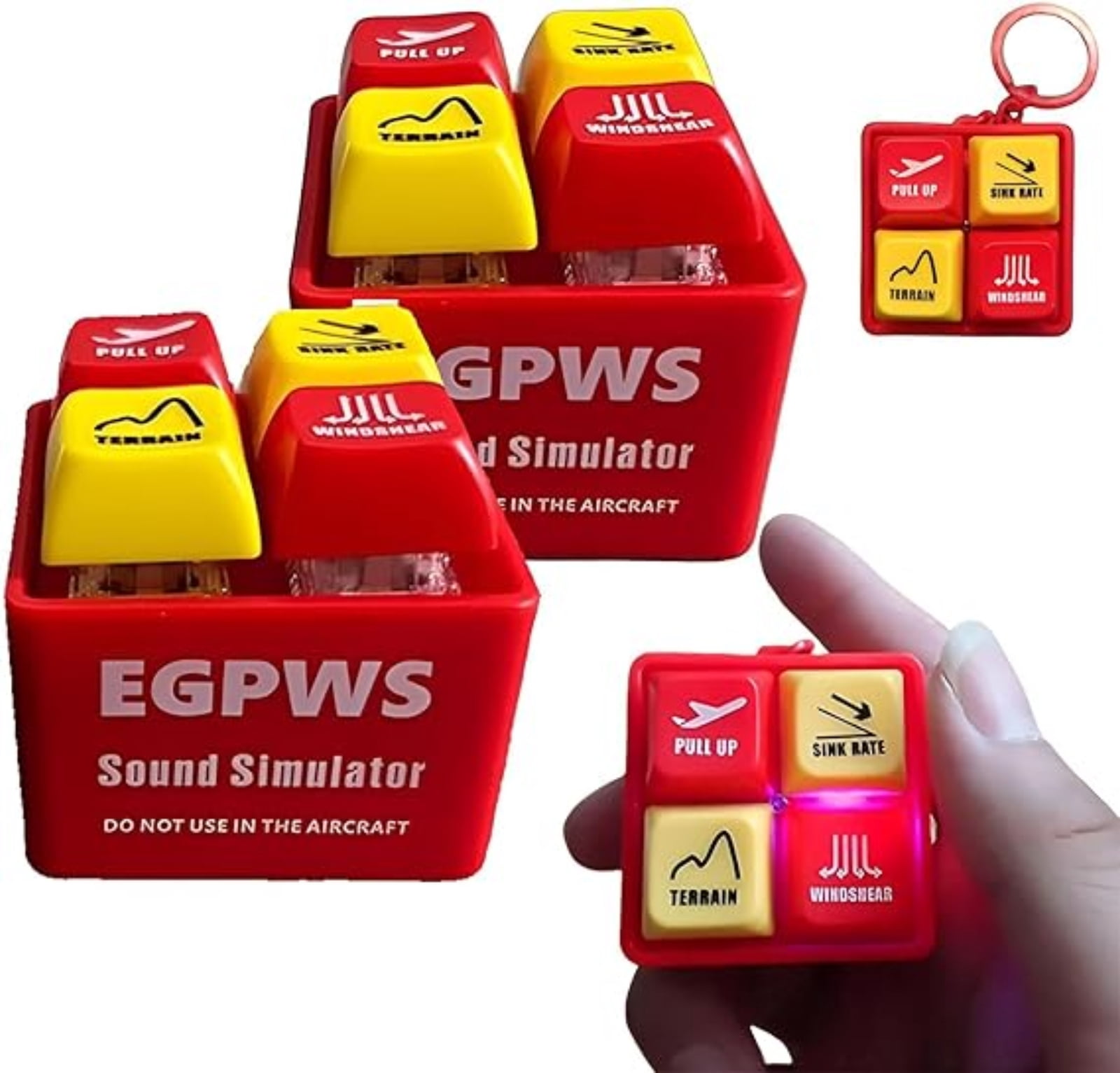 Alert Key Button HDPPNQ Pilot And Crew Alert Keychain EGPWS Warning Sound Simulator, LED ...