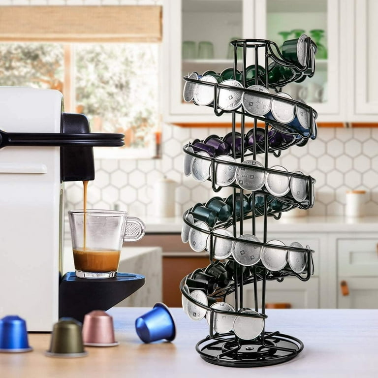 HDS K-Cup Holder Rack, 360 Degree Rotating Coffee Pod Carousel for