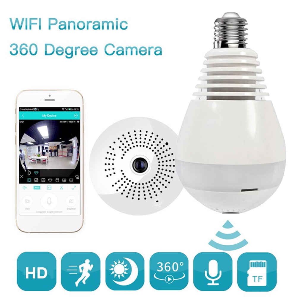 HDS Light Bulb Camera 1080P Wireless Camera 360° Fisheye Home Camera ...