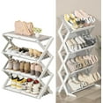 thumbnail image 1 of HDS Shoe Rack Organizer 4-Tier 12-16 Pairs Installation-Free, Shoe Rack for Entryway &Literature Holder,Grey, 1 of 8