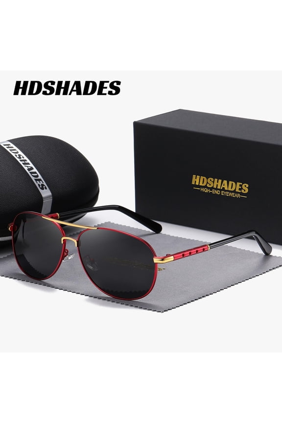 HDSHADES Unisex Retro Versatile Full Frame Sunglasses Camping Sport Polarized Frog Frame Sunglasses