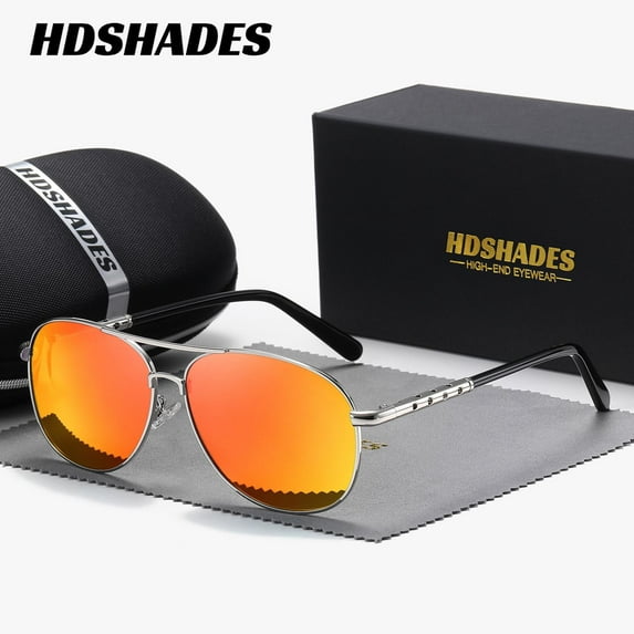 HDSHADES Unisex Retro Versatile Full Frame Sunglasses Camping Sport Polarized Frog Frame Sunglasses