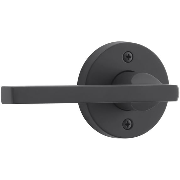 HDSQURCRR190 Half Dummy Right Hand Square Lever and Contemporary Round Rose Satin Black Finish