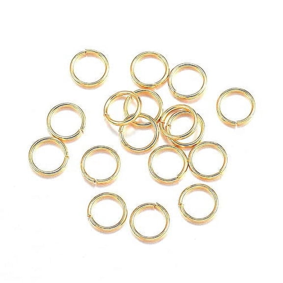 HDSupplies 100 Pieces - 304 Gold Tone Stainless Steel Jump Rings - 4mm - 21 Gauge (0.7mm Thickness)