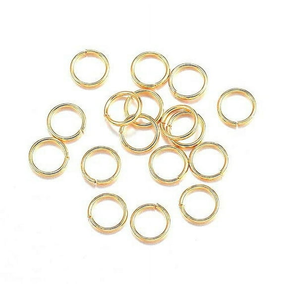 HDSupplies 100 Pieces - 304 Gold Tone Stainless Steel Jump Rings - 5mm - 18 Gauge (1mm Thickness)