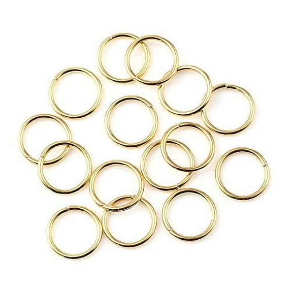 HDSupplies 200 Pieces - 10mm Jump Rings Gold Tone - 18 Gauge (1mm Thickness)