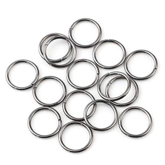 HDSupplies 200 Pieces - 8mm Jump Rings Gunmetal Black - 18 Gauge (1mm Thickness)