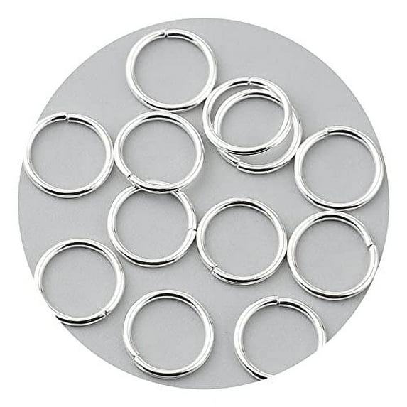 HDSupplies 200 Pieces - 8mm Jump Rings Shiny Silver Tone Plated - 18 Gauge (1mm Thickness)