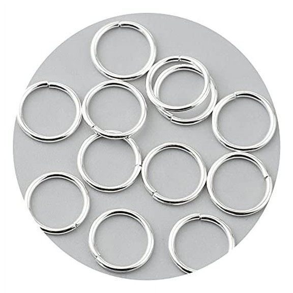 HDSupplies 200 Pieces - 8mm Jump Rings Shiny Silver Tone Plated - 18 Gauge (1mm Thickness)