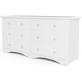 thumbnail image 1 of HDTFGB 6 Drawer Dresser for Bedroom, Wide Wood Storage Dresser with Metal Handles, Modern Clothes Organizer Cabinet for Living Room, Hallway, Closet(White), 1 of 6