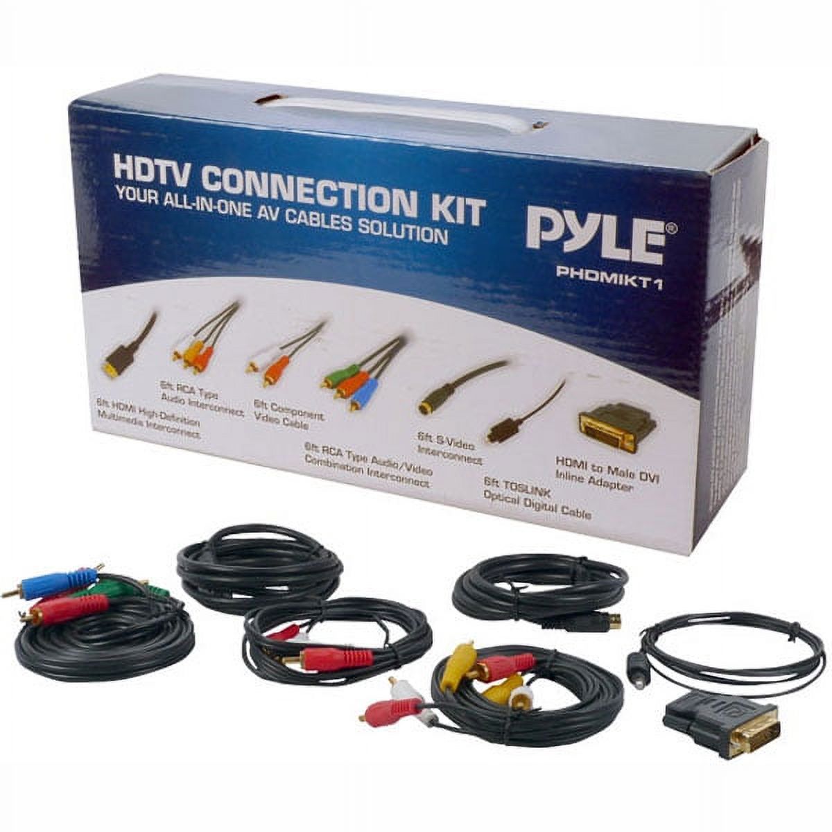 HDTV Audio/Video Cable Connection Kit Compatible with Plasma, LCD/LED/DLP/DVD and Audio Players - image 1 of 1
