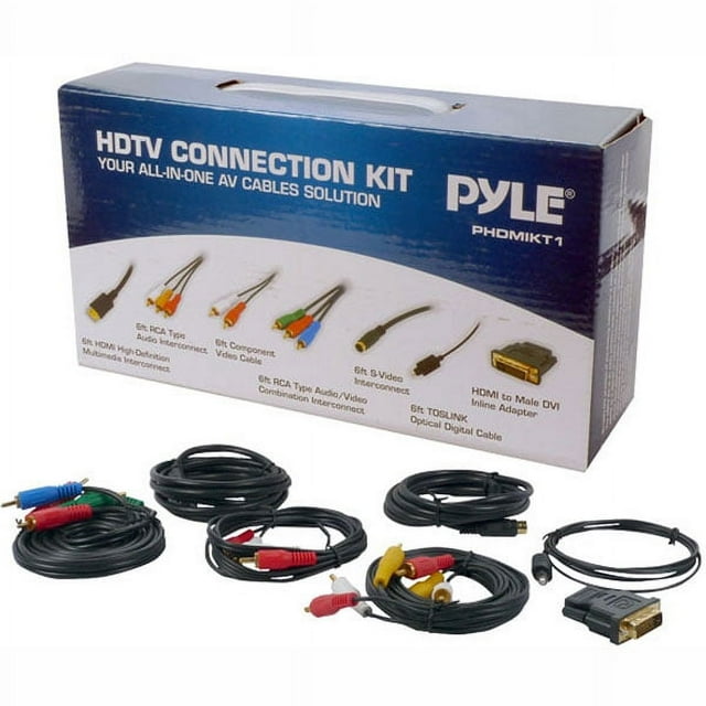 HDTV Audio/Video Cable Connection Kit Compatible with Plasma, LCD/LED/DLP/DVD and Audio Players
