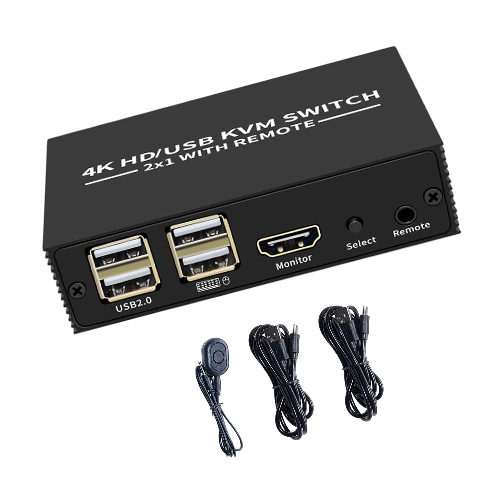 HDTV KVM Switcher 2 in 1 Out USB Sharing Keyboard 4K Resolution For Laptop