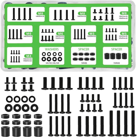 HDTV Mounting Hardware Screw Set Set Screws Spacers and Washers for Monitor Mount Replacement Screws with Box