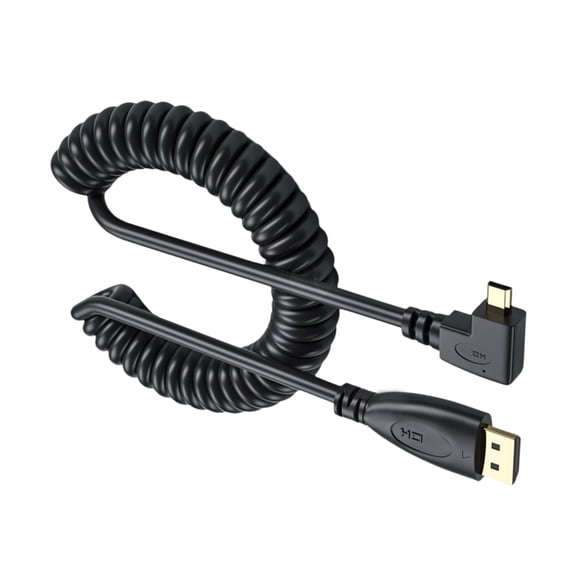 HDTV Port Coiled Video Cable Spring Wire Line for Gaming and Streaming