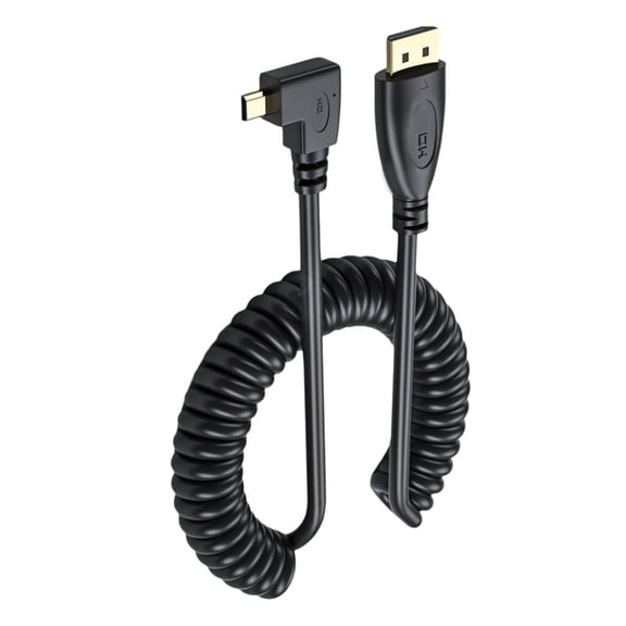 HDTV Port Spring Coiled Cable Male to Male Video Cord for Home Theater