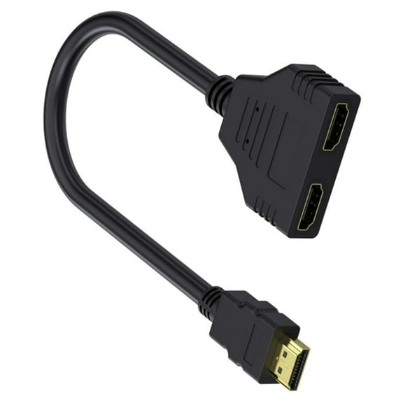 HDTV Splitter 1 to 2 Output for Double Monitors 1 in 2 Out 1080P Video Support for Computers TVs and Gaming Systems