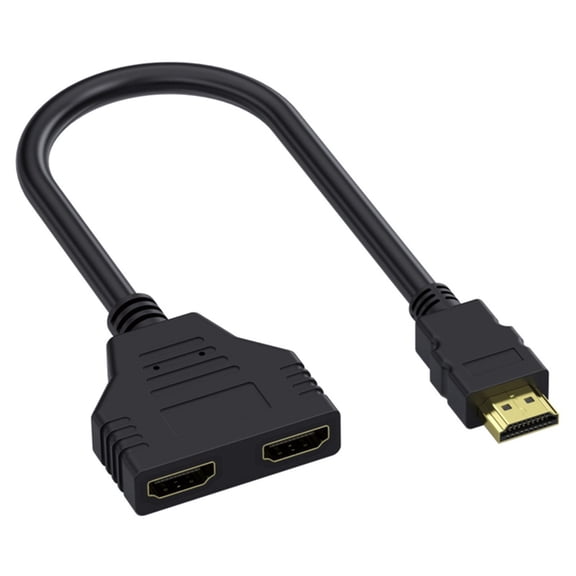 HDTV Splitter Cable Male 1080P to Double Female 1 to 2 Output HDTV Splitter Adapter Cable for LED LCD HDTV Simultaneous Display