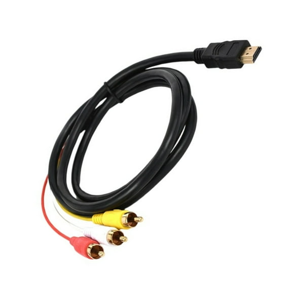 HDTV-compatible to AV Composite Converter Cable Transmits Digital Auditory Video Signals to Analog HDTV Monitor