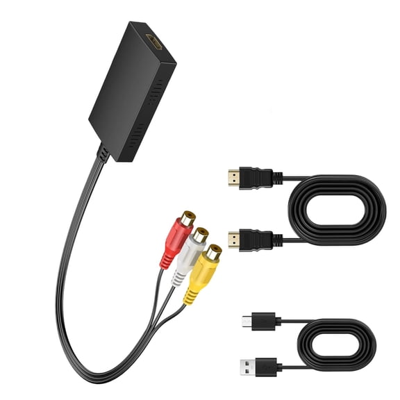 HDTV to 3RCA Converter 3RCA Female/Male Composite HDTV Adapter 1080P Output Switcher for Gaming Console Accessories