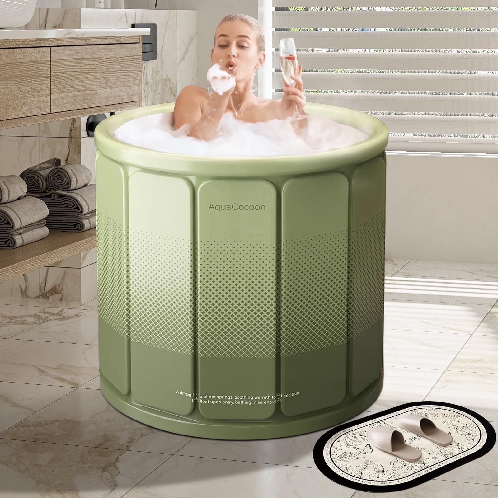 HDUTNGISN 27'' Portable Foldable Bathtub for Adult Kids,Foldable