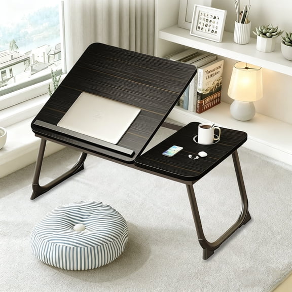 HDUTNGISN Bed Desk 22" 5-Level Adjustable Foldable Laptop Desk ,Black Canary
