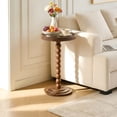 thumbnail image 1 of HDUTNGISN Round Side Table for Small Spaces,Modern Coffee End Table with Soild Wood Leg,Anthropologie Furniture,Solid wood,Brown, 1 of 16