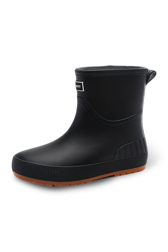 Women's Short Rain Boots-Ultra Lightweight Gardening Shoes,Black(Women7)