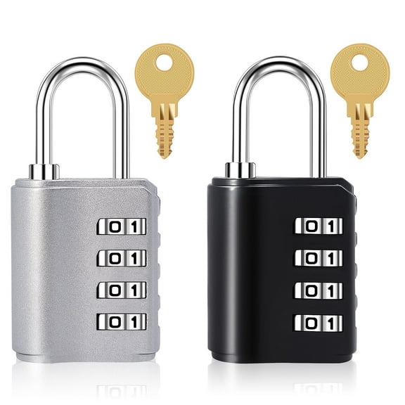ZOUYUE 2 Pack Combination Locks - 4 Digit Zinc Alloy Locks for Lockers, Gym, Luggage, School Supplies & Dorm Rooms