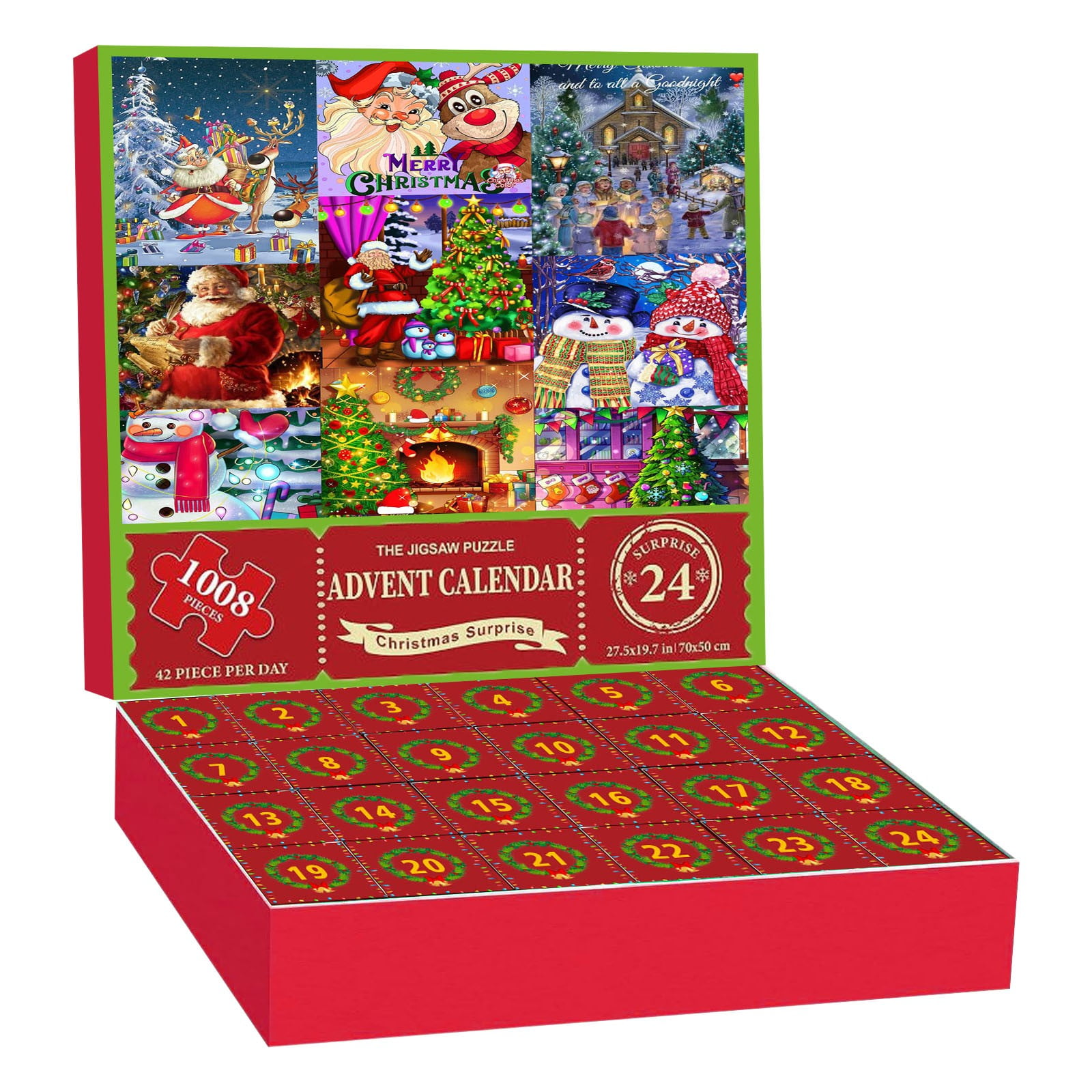 HDWUEN 2024 Christmas Advent Calendar Puzzles,1000 Piece Puzzle for