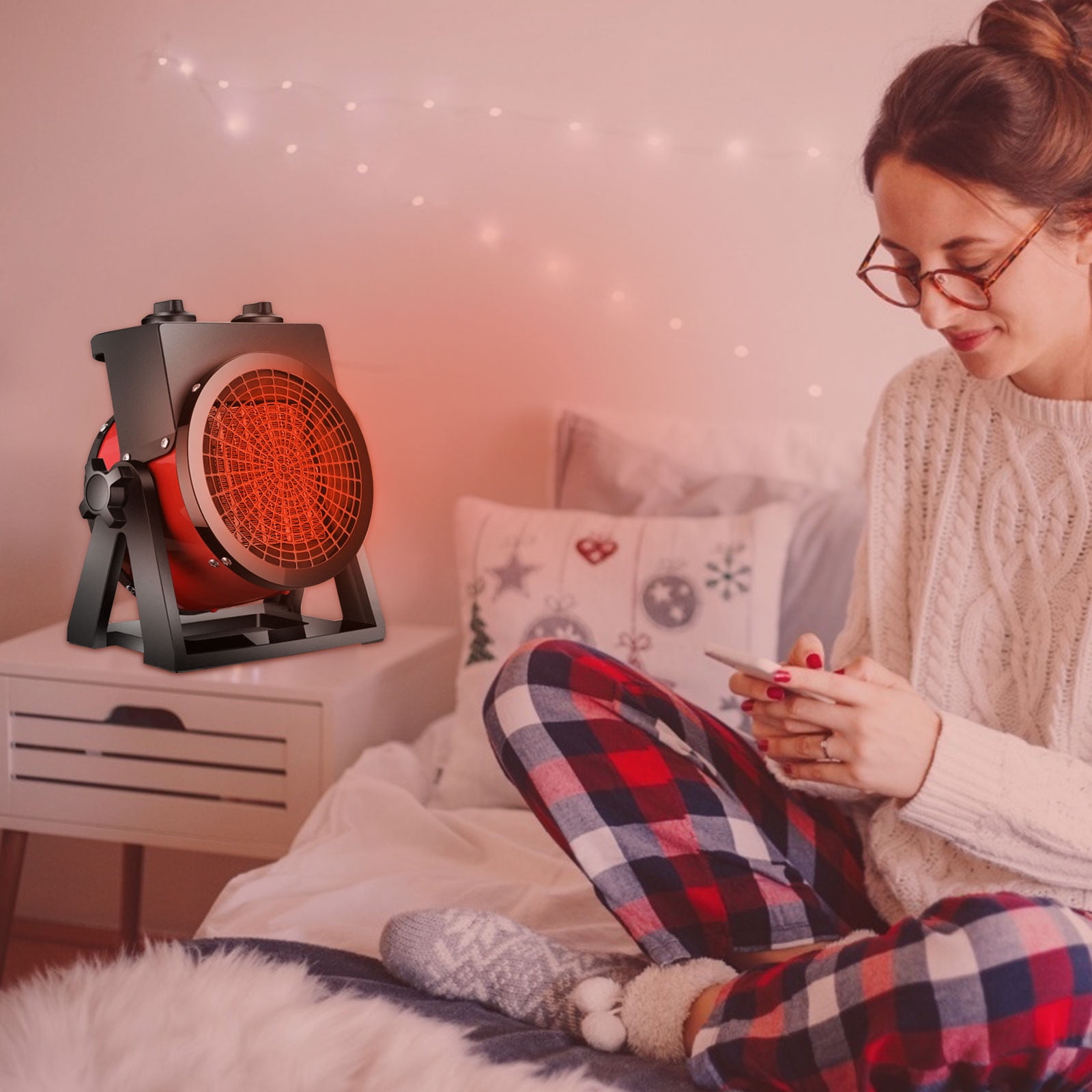 HDWUEN 220V Garage Heater-2200W Stainless Steel Portable Indoor Outdoor