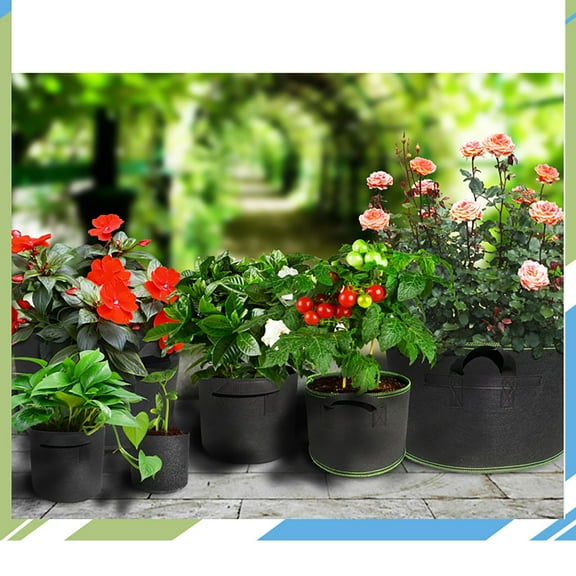 HDWUEN 3 Gallon Grow Bags, Heavy Duty Aeration Fabric Pots with Sturdy Handles, Thickened Fabric Pots for Plants,Black