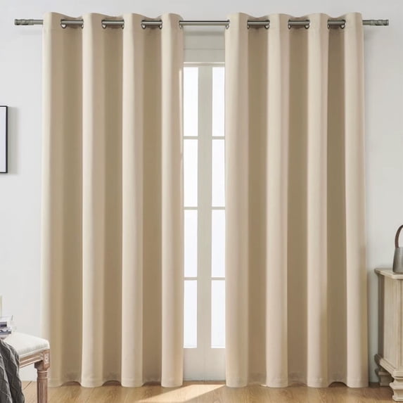 HDWUEN Beige Blackout Curtains 78 Inch Long Modern Window Panels & Draperies for Living Room Bedroom