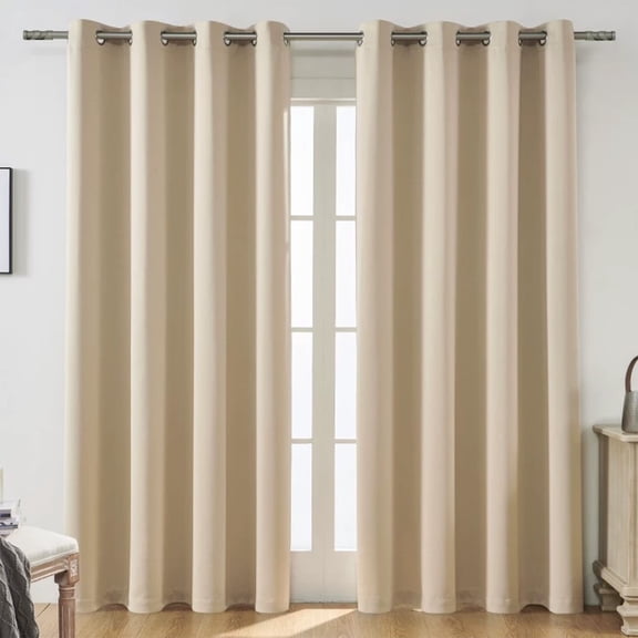 HDWUEN Beige Blackout Curtains 78 Inch Long Modern Window Panels & Draperies for Living Room Bedroom